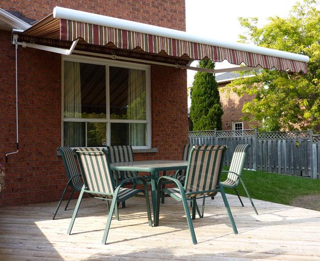 Awning over patio